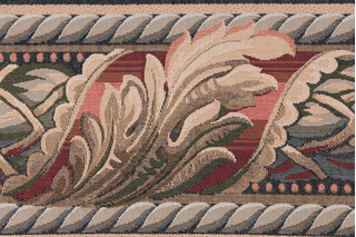 Scalamandre Reubens 6&#39;&#39; Border Tapestry Border Fabric in Beige/Rust/Olive