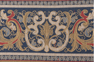 Scalamandre Fortuny Border 8&#39;&#39; Tapestry Border Fabric in Bleu