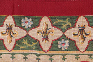 Scalamandre Fleur De Lys Border 6&#39;&#39; Tapestry Border Fabric in Green