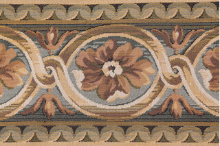 1 Yard Scalamandre Villaro 6&#39;&#39; Border Tapestry Border Fabric in Brown and Gray