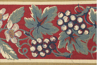 Scalamandre Corinth 6&#39;&#39; Border Tapestry Border Fabric in Rouge