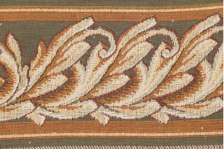 Scalamandre Corinthe Border 6&#39;&#39; Tapestry Border Fabric in Green/Gold