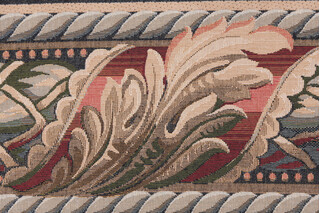 Scalamandre Reubens 6&#39;&#39; Border Tapestry Border Fabric in Beige/Rust/Olive