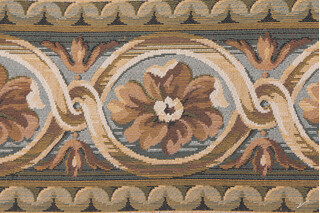 1 Yard Scalamandre Villaro 6&#39;&#39; Border Tapestry Border Fabric in Brown and Gray