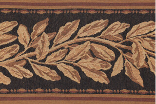 Scalamandre Laurier 6&#39;&#39; Tapestry Border Fabric in Black