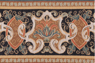 Scalamandre Fontaine Border 9&#39;&#39; Tapestry Border Fabric in Noir