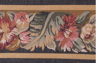 Scalamandre Vercelli 6&#39;&#39; Border Tapestry Border Fabric in Red/Green/Olive