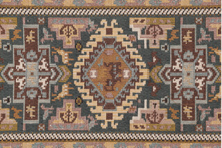 Sample of Scalamandre Ville 8&#39;&#39; Border Tapestry Border Fabric in Brown/Beige/Green 