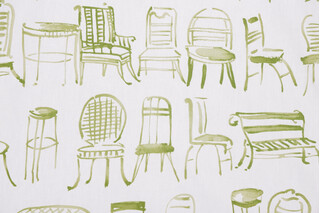 Richloom Chairs Printed Drapery Fabric in Green 