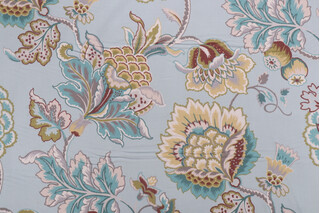 Covington Lourdes Printed Cotton Twill Drapery Fabric in Mineral