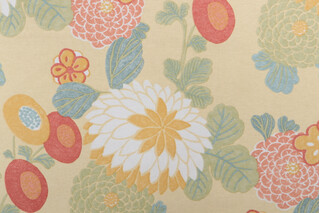 Thibaut Coco F93222 Printed Cotton Drapery Fabric in Yellow