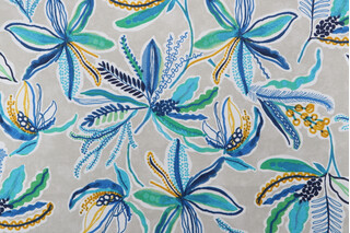Waverly Sunny Daze Printed Polyester Outdoor Fabric in Azure