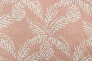 Robert Allen Pina Printed Linen Blend Drapery Fabric in Blush