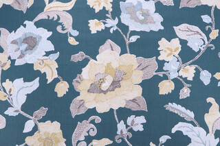 Robert Allen Lolita Printed Cotton Drapery Fabric in Peacock