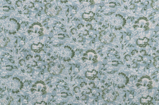 PK Lifestyles Filigree Printed Cotton Drapery Fabric in Juniper