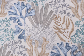 Magnolia Home Layton Printed Cotton Drapery Fabric in Aquarius