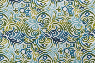Bryant Fabrics Corinthian Printed Polyester Outdoor Fabric in Lagoon