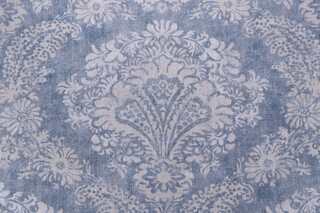 Magnolia Home Hamilton Printed Cotton Drapery Fabric in Denim
