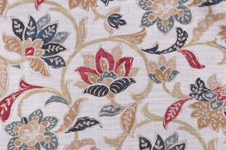 Covington Indra Printed Cotton Blend Drapery Fabric in 349-Vintage Red