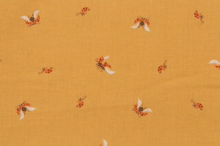 Dear Stella Bookish - Ladybugs Printed Cotton Craft Fabric in Mustard