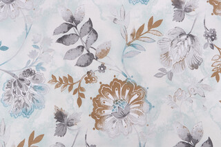 Kelly Ripa Home Light-Hearted Printed Cotton Drapery Fabric in Spa