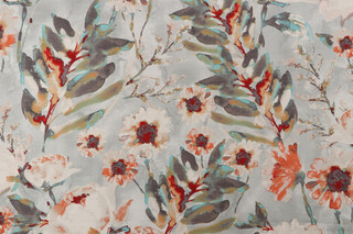 Kelly Ripa Home Flower Mania Printed Backed Cotton Drapery Fabric in Shell