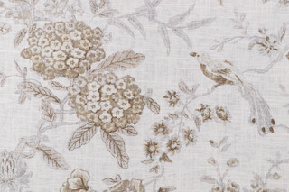 Waverly Lucchese Printed Linen Blend Drapery Fabric in Fumo