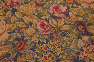 Scalamandre Cannes Printed Drapery Fabric in Blue