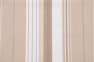 Fonthill Saratoga Stripe Printed Cotton Drapery Fabric in Neutral Multi