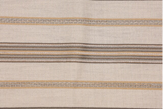 Stripe Woven Chenille Upholstery Fabric in Stone