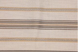 1 Yard Stripe Woven Chenille Upholstery Fabric in Stone