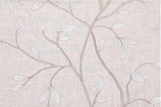 Lark Embroidered Drapery Fabric in Natural
