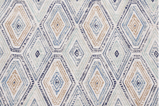 Richloom Ricochet Printed Cotton Drapery Fabric in Bluestone