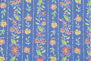 Antoine Stripe Printed Cotton Drapery Fabric in Topaz