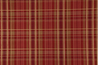 Covington Burgess Plaid Woven Decorator Fabric in Antique Red 137