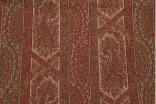 Ralph Lauren Benson Paisley Printed Cotton Drapery Fabric in Garnet