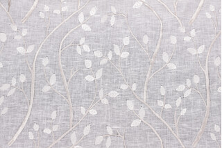 Meadow Embroidered Sheer Drapery Fabric in Cloud