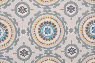 Sample of Valiant Fabrics Zanzibar Embroidered Drapery Fabric in Azure 