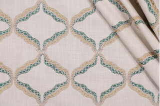 Sample of Valiant Fabrics Reign Embroidered Drapery Fabric in Imperial 