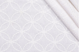 Valiant Fabrics Cycle Embroidered Drapery Fabric in Off-White 