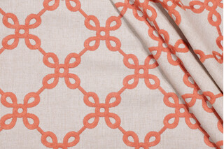 Sample of Valiant Fabrics Legacy Embroidered Drapery Fabric in Spice 