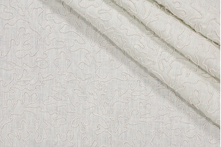 Sample of Scalamandre Coraille Embroidered Drapery Fabric in Willow 