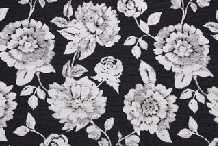 Crypton Anisa High Performance Woven Chenille Upholstery Fabric in Black/Natural