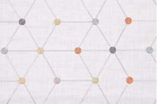 Asterisk Embroidered Drapery Fabric in Multi