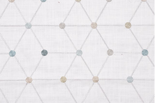 Asterisk Embroidered Drapery Fabric in Aqua