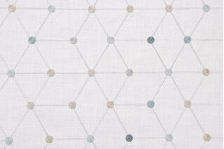 1 Yard Asterisk Embroidered Drapery Fabric in Aqua