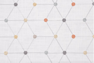 Asterisk Embroidered Drapery Fabric in Multi