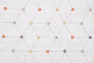 Asterisk Embroidered Drapery Fabric in Multi
