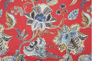 Hamilton Lyons Printed Cotton Drapery Fabric in Cherry
