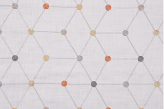 Asterisk Embroidered Drapery Fabric in Multi